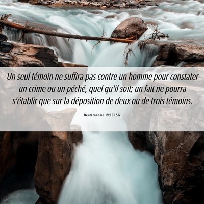 Picture 06 - Deutéronome 19:15 LSG - Un seul témoin ne suffira pas contre un homme - Bible Verse Picture