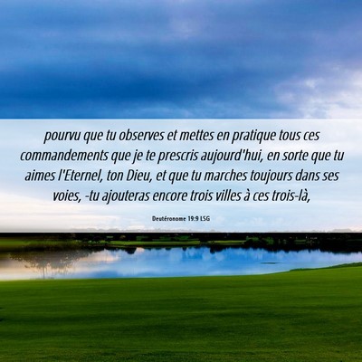 Picture 06 - Deutéronome 19:9 LSG - pourvu que tu observes et mettes en pratique tous - Bible Verse Picture