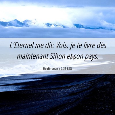 Picture 06 - Deutéronome 2:31 LSG - L'Eternel me dit: Vois, je te livre dès - Bible Verse Picture