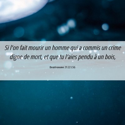 Picture 06 - Deutéronome 21:22 LSG - Si l'on fait mourir un homme qui a commis un - Bible Verse Picture