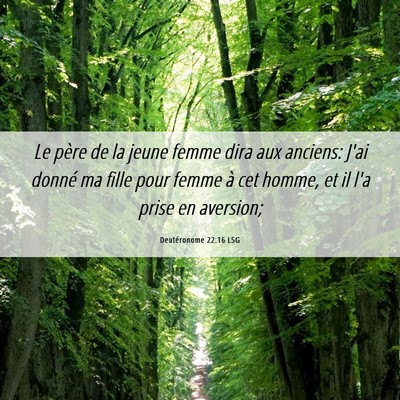 Picture 06 - Deutéronome 22:16 LSG - Le père de la jeune femme dira aux anciens: J'ai - Bible Verse Picture