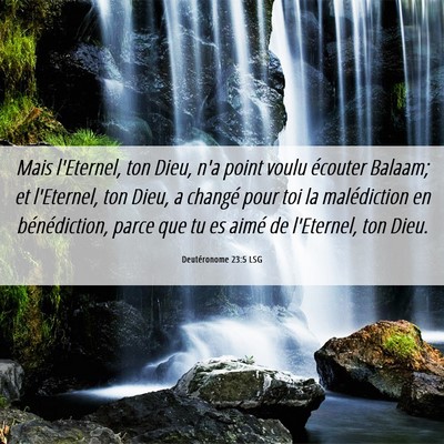 Picture 06 - Deutéronome 23:5 LSG - Mais l'Eternel, ton Dieu, n'a point voulu - Bible Verse Picture