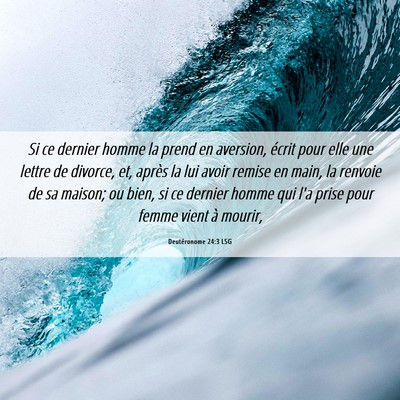 Picture 06 - Deutéronome 24:3 LSG - Si ce dernier homme la prend en aversion, écrit - Bible Verse Picture
