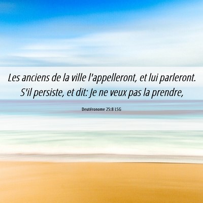 Picture 06 - Deutéronome 25:8 LSG - Les anciens de la ville l'appelleront, et lui - Bible Verse Picture