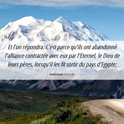 Picture 06 - Deutéronome 29:25 LSG - Et l'on répondra: C'est parce qu'ils ont - Bible Verse Picture