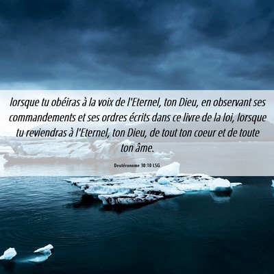 Picture 06 - Deutéronome 30:10 LSG - lorsque tu obéiras à la voix de l'Eternel, ton - Bible Verse Picture