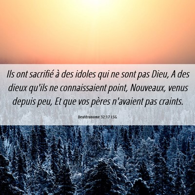 Picture 06 - Deutéronome 32:17 LSG - Ils ont sacrifié à des idoles qui ne sont pas - Bible Verse Picture
