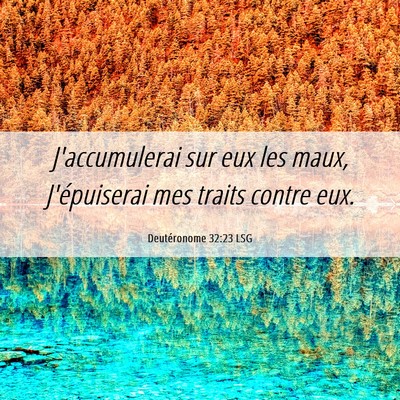 Picture 06 - Deutéronome 32:23 LSG - J'accumulerai sur eux les maux, J'épuiserai mes - Bible Verse Picture