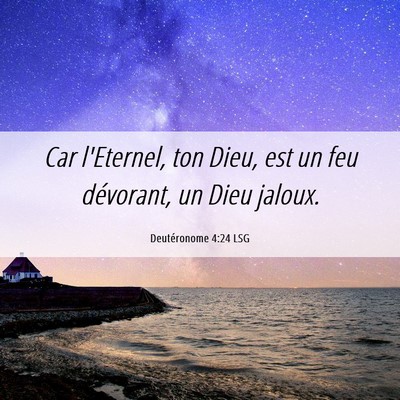 Picture 06 - Deutéronome 4:24 LSG - Car l'Eternel, ton Dieu, est un feu dévorant, un - Bible Verse Picture