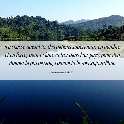 Picture 06 - Deutéronome 4:38 LSG - il a chassé devant toi des nations supérieures - Bible Verse Picture