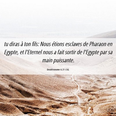 Picture 06 - Deutéronome 6:21 LSG - tu diras à ton fils: Nous étions esclaves de - Bible Verse Picture