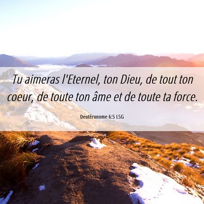 Picture 06 - Deutéronome 6:5 LSG - Tu aimeras l'Eternel, ton Dieu, de tout ton - Bible Verse Picture