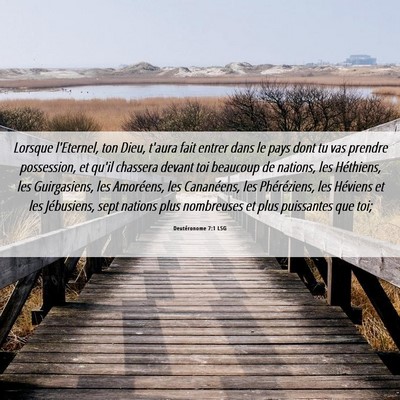 Picture 06 - Deutéronome 7:1 LSG - Lorsque l'Eternel, ton Dieu, t'aura fait entrer - Bible Verse Picture