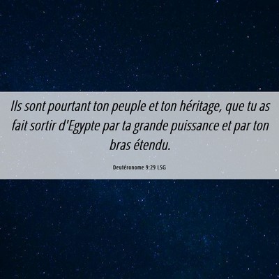 Picture 06 - Deutéronome 9:29 LSG - Ils sont pourtant ton peuple et ton héritage, - Bible Verse Picture