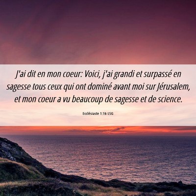 Picture 06 - Ecclésiaste 1:16 LSG - J'ai dit en mon coeur: Voici, j'ai grandi et - Bible Verse Picture