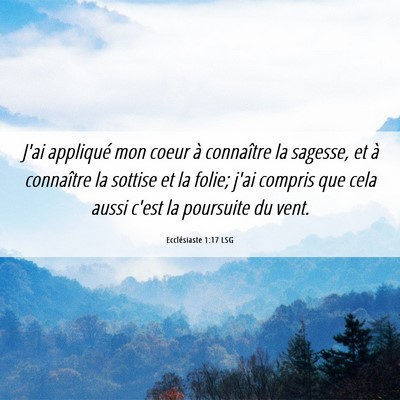 Picture 06 - Ecclésiaste 1:17 LSG - J'ai appliqué mon coeur à connaître la - Bible Verse Picture