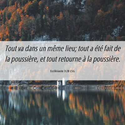 Picture 06 - Ecclésiaste 3:20 LSG - Tout va dans un même lieu; tout a été fait de - Bible Verse Picture