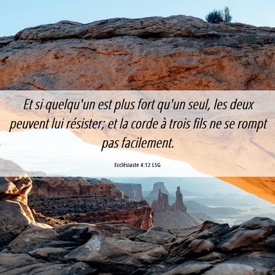 Picture 06 - Ecclésiaste 4:12 LSG - Et si quelqu'un est plus fort qu'un seul, les - Bible Verse Picture