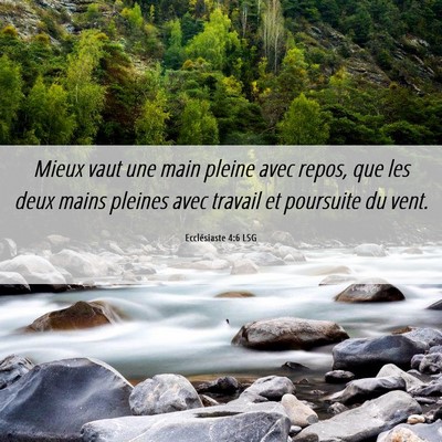Picture 06 - Ecclésiaste 4:6 LSG - Mieux vaut une main pleine avec repos, que les - Bible Verse Picture