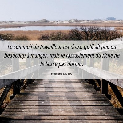 Picture 06 - Ecclésiaste 5:12 LSG - Le sommeil du travailleur est doux, qu'il ait peu - Bible Verse Picture