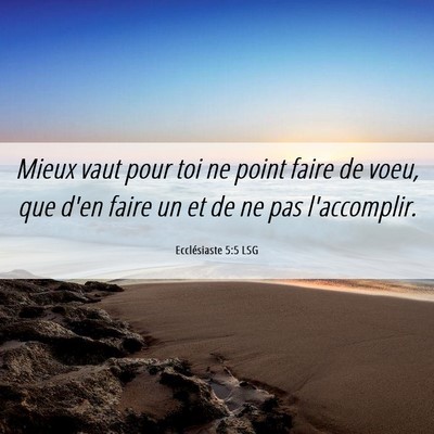 Picture 06 - Ecclésiaste 5:5 LSG - Mieux vaut pour toi ne point faire de voeu, que - Bible Verse Picture