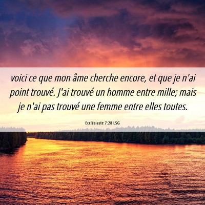 Picture 06 - Ecclésiaste 7:28 LSG - voici ce que mon âme cherche encore, et que je - Bible Verse Picture