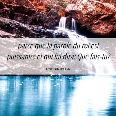 Picture 06 - Ecclésiaste 8:4 LSG - parce que la parole du roi est puissante; et qui - Bible Verse Picture