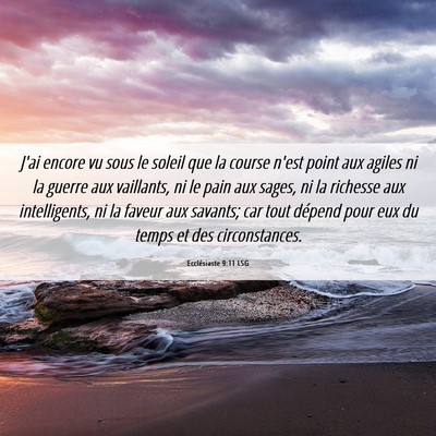 Picture 06 - Ecclésiaste 9:11 LSG - J'ai encore vu sous le soleil que la course n'est - Bible Verse Picture
