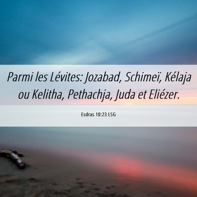 Picture 06 - Esdras 10:23 LSG - Parmi les Lévites: Jozabad, Schimeï, Kélaja ou - Bible Verse Picture