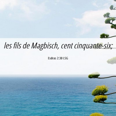 Picture 06 - Esdras 2:30 LSG - les fils de Magbisch, cent - Bible Verse Picture