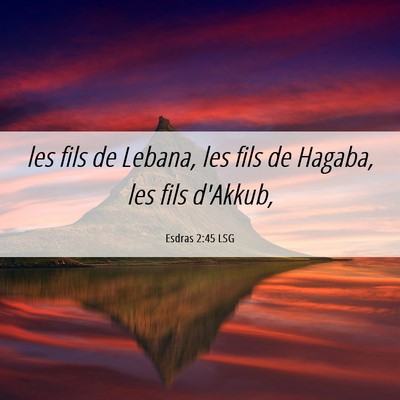 Picture 06 - Esdras 2:45 LSG - les fils de Lebana, les fils de Hagaba, les fils - Bible Verse Picture