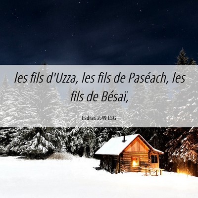 Picture 06 - Esdras 2:49 LSG - les fils d'Uzza, les fils de Paséach, les fils - Bible Verse Picture
