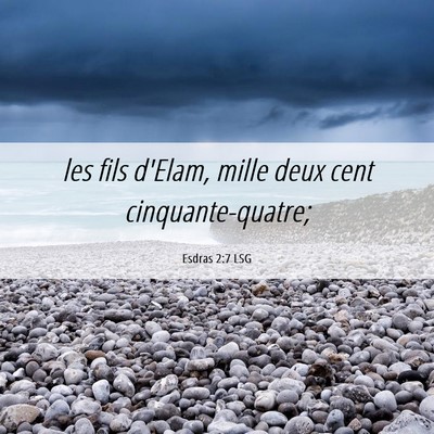 Picture 06 - Esdras 2:7 LSG - les fils d'Elam, mille deux cent - Bible Verse Picture