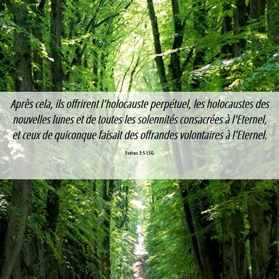 Picture 06 - Esdras 3:5 LSG - Après cela, ils offrirent l'holocauste - Bible Verse Picture