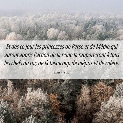 Picture 06 - Esther 1:18 LSG - Et dès ce jour les princesses de Perse et de - Bible Verse Picture