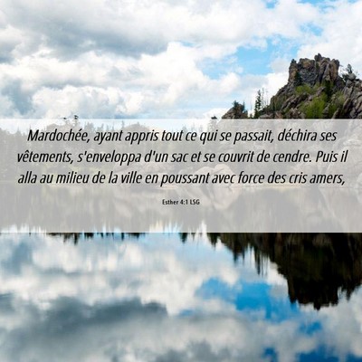 Picture 06 - Esther 4:1 LSG - Mardochée, ayant appris tout ce qui se passait, - Bible Verse Picture