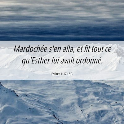 Picture 06 - Esther 4:17 LSG - Mardochée s'en alla, et fit tout ce qu'Esther - Bible Verse Picture