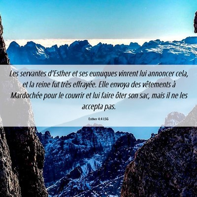 Picture 06 - Esther 4:4 LSG - Les servantes d'Esther et ses eunuques vinrent - Bible Verse Picture
