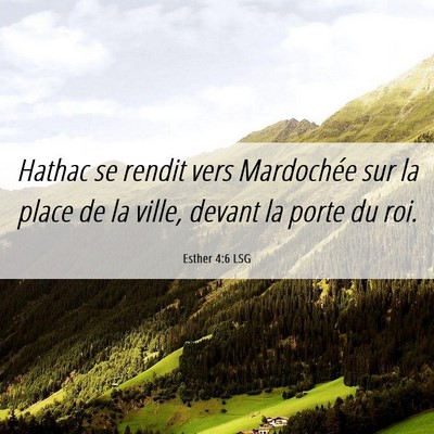 Picture 06 - Esther 4:6 LSG - Hathac se rendit vers Mardochée sur la place de - Bible Verse Picture