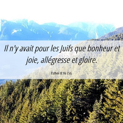 Picture 06 - Esther 8:16 LSG - Il n'y avait pour les Juifs que bonheur et joie, - Bible Verse Picture