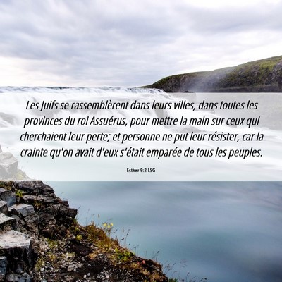 Picture 06 - Esther 9:2 LSG - Les Juifs se rassemblèrent dans leurs villes, - Bible Verse Picture
