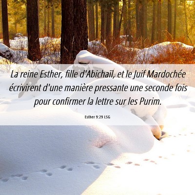 Picture 06 - Esther 9:29 LSG - La reine Esther, fille d'Abichaïl, et le Juif - Bible Verse Picture