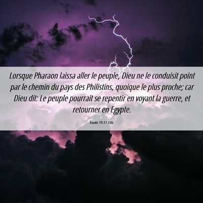 Picture 06 - Exode 13:17 LSG - Lorsque Pharaon laissa aller le peuple, Dieu ne - Bible Verse Picture
