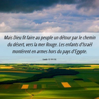 Picture 06 - Exode 13:18 LSG - Mais Dieu fit faire au peuple un détour par le - Bible Verse Picture