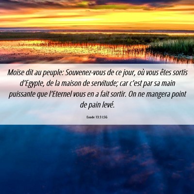 Picture 06 - Exode 13:3 LSG - Moïse dit au peuple: Souvenez-vous de ce jour, - Bible Verse Picture