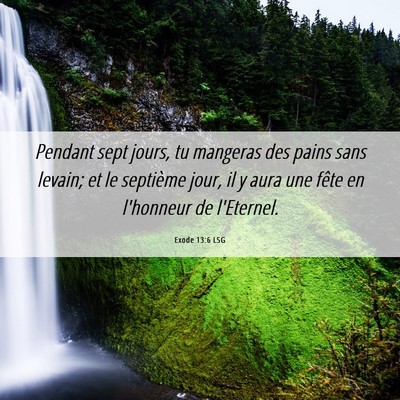 Picture 06 - Exode 13:6 LSG - Pendant sept jours, tu mangeras des pains sans - Bible Verse Picture