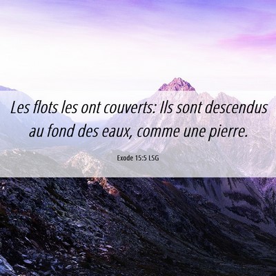Picture 06 - Exode 15:5 LSG - Les flots les ont couverts: Ils sont descendus au - Bible Verse Picture