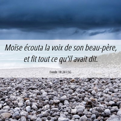 Picture 06 - Exode 18:24 LSG - Moïse écouta la voix de son beau-père, et fit - Bible Verse Picture