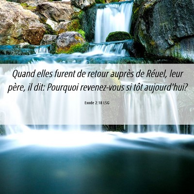 Picture 06 - Exode 2:18 LSG - Quand elles furent de retour auprès de Réuel, - Bible Verse Picture