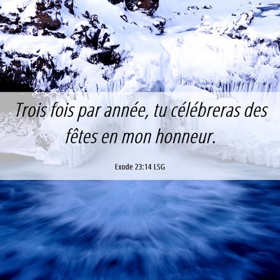 Picture 06 - Exode 23:14 LSG - Trois fois par année, tu célébreras des fêtes - Bible Verse Picture